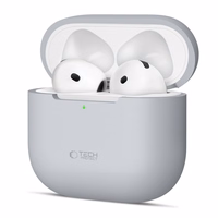 Tech-Protect silikona apvalks Apple AirPods 4 austiņām - pelēks