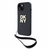 DKNY Viedtālruņa apvalks ar siksniņu un logotipu iPhone 14 / 15 / 13 - melns