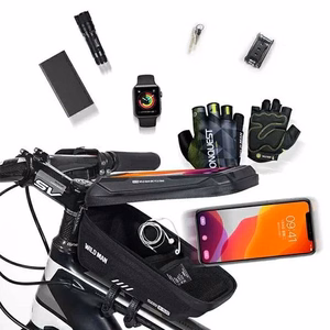 WILDMAN ceļojumu soma velosipēda rāmim ar rāvējslēdzēju, 1L (4 "- 7"), XS2, melna