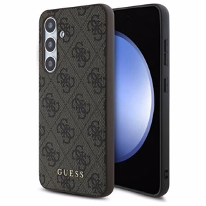 Guess GUHCS24FEG4GFBR S24 FE S721 brūns/brūns cietais apvalks 4G Metāla Zelta Logotips