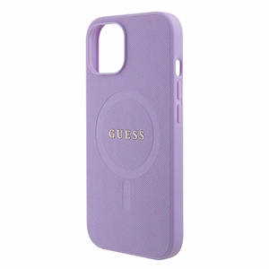 Guess Saffiano magnētiskais viedtālruņa apvalks iPhone 15 Plus - violets