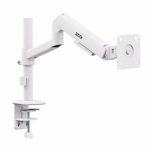 Ergo Office ER-691 W – monitora turētājs ar gāzes atsperi 17–32 collu ekrāniem, 1–10 kg, VESA līdz 100×100, matēti balts