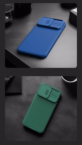 Nillkin CamShield Pro PC+TPU apvalks viedtālrunim Iphone 15 Pro Max zaļš