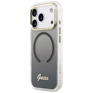 Guess IML Gradient Script Metal MagSafe Case for iPhone 17 Pro - Black