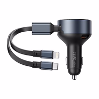Vention FFOB0 USB-C auto lādētājs + USB-C/Lightning 30W kabelis