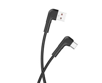 Maxlife MXUC-09 leņķa kabelis USB - USB-C 1,0 m 3A melns