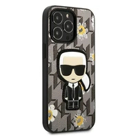 Karl Lagerfeld Ziedu Ikonik Karl viedtālruņa apvalks iPhone 13 Pro / iPhone 13 - pelēks