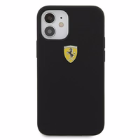Ferrari FESSIHCP12SBK iPhone 12 mini 5.4" melns/melns cietais apvalks On Track Silicone