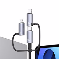 USAMS Kabelis 240W 6w1 Fast charging 1,2m Data Cable Aluminium Alloy Sufeng Seria 2M (SJ737)