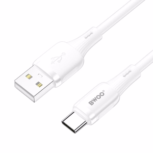 BWOO 3A silikona kabelis X329C USB - USB-C 1m balts