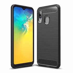 Oglekļa šķiedras apvalks viedtālrunim SAMSUNG Galaxy A20E - melns