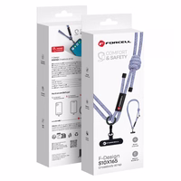 FORCELL F-DESIGN S10X165 šķērsvirziena telefona siksniņa ar regulējamu garumu (maks. 82,5cm cilpā) pelēka violeta