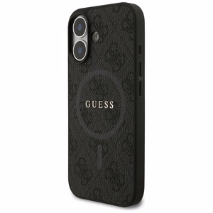 Guess 4G gredzena klasiskā logotipa magnētiskais viedtālruņa apvalks iPhone 17 - melns
