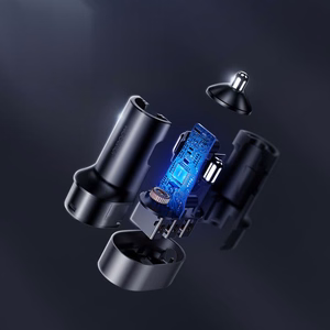 Joyroom ātrais automobiļu lādētājs ar 5 USB pieslēgvietām, 6,2 A, ar pagarināšanas kabeli, melns (JR-CL03)