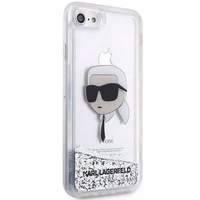 Karl Lagerfeld KLHCI8LNKHCH iPhone 7/8/SE 2020/2022 sudraba/sudraba cietais apvalks Mirdzošs Karl Galva