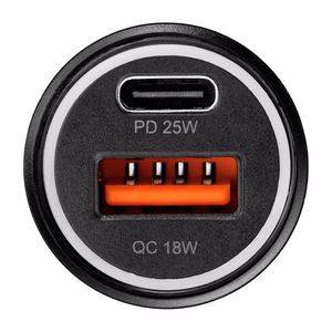 Autolādētājs BLUE STAR 3A 25W Type C + USB A PD QC3.0 AFC PPS melns