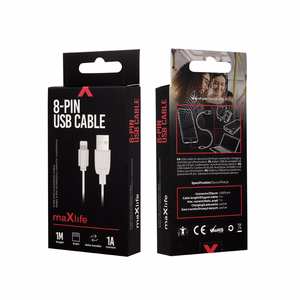 Kabelis USB - Lightning 1,0 m 1A balts