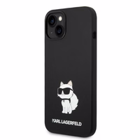 Karl Lagerfeld KLHMP14MSNCHBCK iPhone 14 Plus 6.7" melns silikona viedtālruņa apvalks Choupette, magnētiskais (MagSafe)