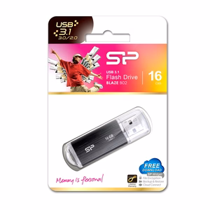 SILICON POWER Blaze B02 USB zibatmiņa 16 GB USB Type-A 3.2 Gen 1 (SP016GBUF3B02V1K) melna