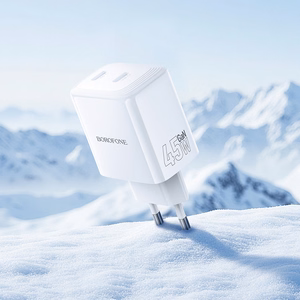 Borofone сетевое зарядное устройство BN31 Cargador GaN - 2xType C - QC 3.0 PD 45W белый