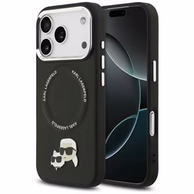Karl Lagerfeld Karl & Choupette Piespraudes Magnētiskais viedtālruņa apvalks iPhone 17 Pro - melna