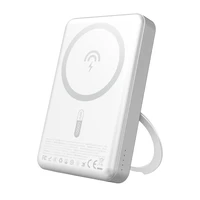 Dudao K28 10000mAh PD 22.5W Magnētiskā portatīvais lādētājs ar metāla apvalku un gredzena statīvu - sudraba