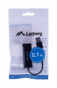 Lanberg NC-0100-01 kabelis / adapteris USB-A uz RJ-45 melns