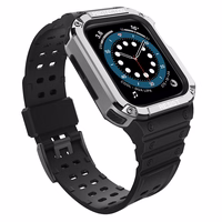 Protect siksniņa Apple Watch 38/40/41mm bruņots apvalks siksniņa - melns, sudraba