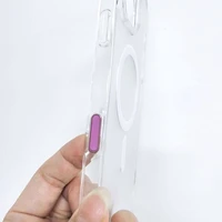 Kameras kontroles aktīvā poga IPHONE 16 sērijas apvalkam Drop Glue / Clear Mag Cover rozā