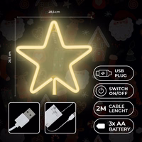 Neon LED Ziemassvētku zvaigzne silti balta FLNE22 Forever Light