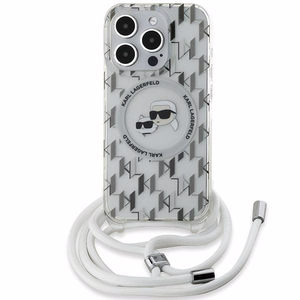 Karl Lagerfeld IML Crossbody Monogramma Karl & Choupette Head Magnētiskais viedtālruņa apvalks iPhone 15 Pro Max - caurspīdīgs