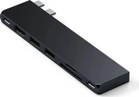 Adapteris HUB 7in1 2 x USB C Satechi Pro HUB Slim ST-HUCPHSD priekš MacBook pusnakts