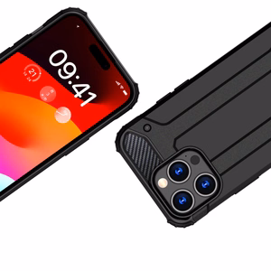 iPhone 15 Pro Hybrid Armor viedtālruņa apvalks - melns