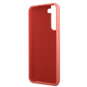 Guess GUHCS22MLSLMGFU S22+ S906 фуксия/фуксия жёсткий чехол Silicone Script Metal Logo