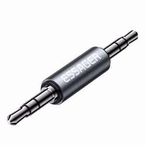 Adapteris Essager AuX melns (In: Male AUX / Out: Male AUX)