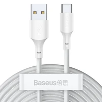 Baseus kabelis Simple Wisdom USB - USB-C 1,5 m 5A balts 2 gab.