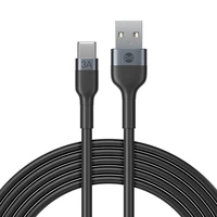 Forever elastīgs kabelis USB - USB-C 1,0 m 3A melns