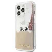 KARL LAGERFELD KLHCP13LPABGNU IPHONE 13 PRO / 13 6.1 "rozā / rozā maciņš PEEK A BOO LIQUID GLITTER
