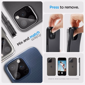 Spigen Optik.tR защита камеры для iPhone 14 Pro / Pro Max / 15 Pro / Pro Max / 16 Pro / Pro Max - чёрный 2 шт.