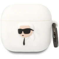 Karl Lagerfeld 3D silikona NFT viedtālruņa apvalks AirPods 4 - balts