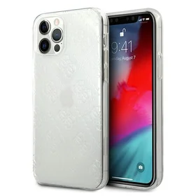 Guess GUHCP12L3D4GTR iPhone 12 Pro Max 6.7" caurspīdīgs cietais apvalks 4G 3D raksta kolekcija