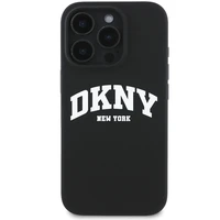 DKNY Silikona baltais drukāts logotips magnētiskais viedtālruņa apvalks iPhone 16 Pro Max - melns