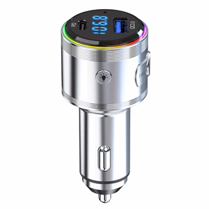 3mk Hyper automašīnas FM raidītājs ar uzlādi, 48 W, QC/PD/PPS, USB 1C1A, sudraba krāsā