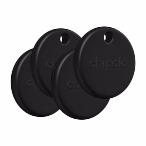 Chipolo POP Bluetooth izsekotājs ar nomaināmu bateriju iOS un Android ierīcēm, 4 gab., melns