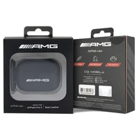 AMG AMAP2SLWK AirPods Pro 2 (2022/2023) apvalks melns/melns Ādas balts logotips
