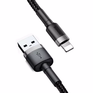 Baseus Cafule USB – Lightning kabelis 2A, 3 m, melns/pelēks