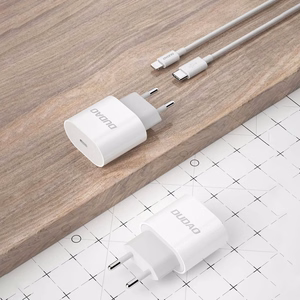 Dudao A14EUC PD 20W USB-C sienas lādētājs ar kabeli - balts