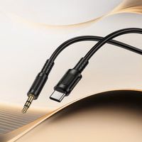 Borofone kabelis AUX BL25B Nice - C tipa savienotājs ar 3,5 mm jack ligzdu - 1 metrs melns