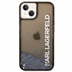 Karl Lagerfeld šķidrs mirdzošs Elong viedtālruņa apvalks iPhone 14 Plus - melns