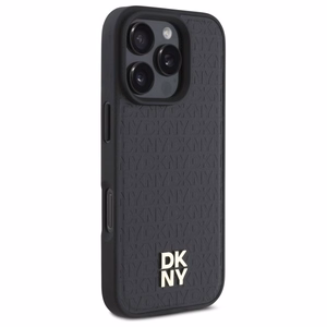 DKNY ar atkārtotu logotipu Magnētiskais viedtālruņa apvalks iPhone 16 Pro Max - melns
